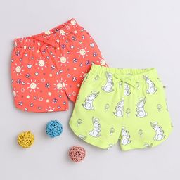 BUMZEE Girls Pack Of 2 Mid-Rise Conversational Printed Cotton Shorts-image-36