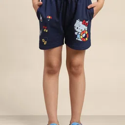 Kids Ville Girls Hello Kitty Printed Cotton Shorts-image-98