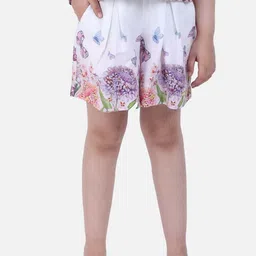 One Friday Girls Floral Printed Mid-Rise Cotton Shorts-image-94