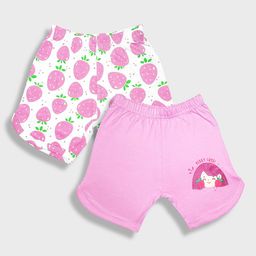 YK Infants Girls Pack Of 2 Printed Pure Cotton Shorts-image-85