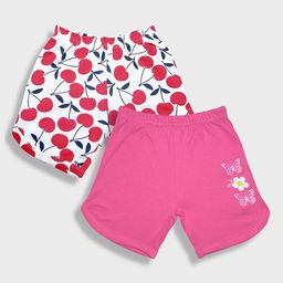 YK Infants Girls Pack Of 2 Printed Pure Cotton Shorts-image-86