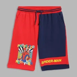 Blue Giraffe Boys Multicoloured Spider-Man Printed Shorts-36