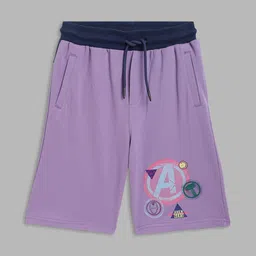 Blue Giraffe Boys Purple Avengers Printed Shorts-picture-33