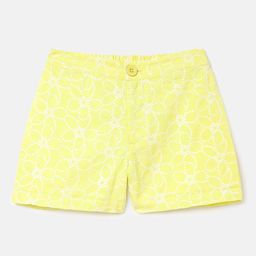 United Colors of Benetton Girls Floral Printed Pure Cotton Shorts-12