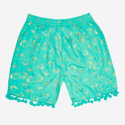 KiddoPanti Girls Blue Printed Shorts-image-83