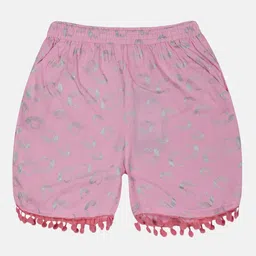KiddoPanti Girls Printed Regular Fit Mid-Rise Shorts-image-74