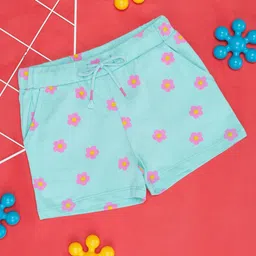 Pantaloons Junior Girls Floral Printed Pure Cotton Shorts-picture-0