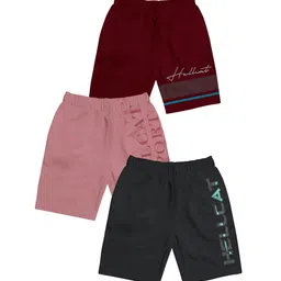 HELLCAT Girls Pack Of 3 Typography Printed Cotton Shorts-image-42