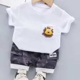 Bold N Elegant Infants Printed Pure Cotton T-shirt With Shorts-image-7