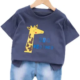 StyleCast Kids Blue Graphic Printed Pure Cotton T-shirt with Shorts-9