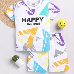 BAESD Boys Typography Printed Round Neck Pure Cotton T-shirt with Shorts-image-9