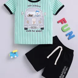BAESD Boys Striped Pure Cotton T-shirt With Shorts-image-26