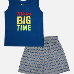 Bodycare Kids Boys Typography Printed Sleeveless T-shirt With Shorts-image-17