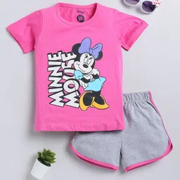 YK Disney Girls Minnie Mouse Printed T-shirt With Shorts-51