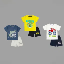 BAESD Unisex Kids Printed T-shirt with Shorts-69