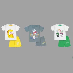 BAESD Unisex Kids Printed T-shirt with Shorts-52