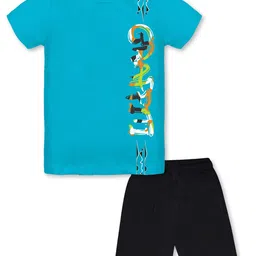 KiddoPanti Boys Printed Pure Cotton T-shirt with Shorts-picture-5