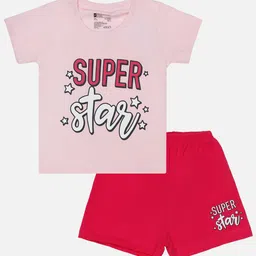 Bodycare Kids Girls Typographic Printed T-shirt With Shorts-image-9