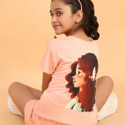 Ninos Dreams Girls Printed T-shirt with Shorts-image-6