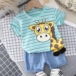 Bold N Elegant Kids Printed Pure Cotton T-shirt with Shorts-image-6