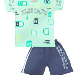 BAESD Kids Typography Printed Pure Cotton T-shirt with Shorts-32