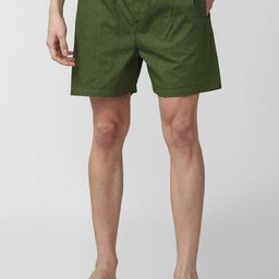 Peter England Men Olive Green Solid Pure Cotton Boxers-image-80