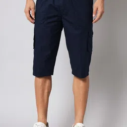 STUDIO NEXX Men Mid-Rise Loose Fit Pure Cotton Cargo Shorts-image-90
