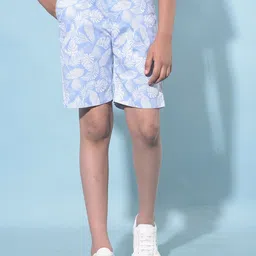 Crimsoune Club Boys Floral Printed Slim Fit Pure Cotton Chino Shorts-picture-49
