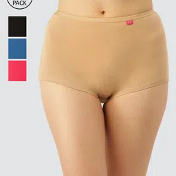Dollar Missy Pack of 4 Cotton with Spandex Solid Inner Elasticated Boyshorts-picture-47