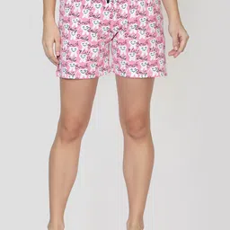 CLUB A9 Women Pink Printed Shorts-image-29