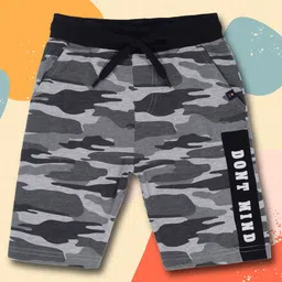 3PIN Boys Mid-Rise Camouflage Printed Cotton Outdoor Shorts-image-9