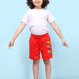 NUSYL Boys Mid-Rise Typography Printed Casual Cotton Shorts-image-53