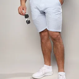 Instafab Plus Striped Cotton Shorts-image-86