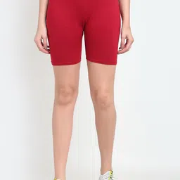 Jinfo Women Maroon Sports Shorts-image-69