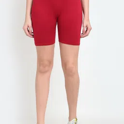 GRACIT Women Maroon Four Way Super Combed Lycra Cycling Shorts-picture-21