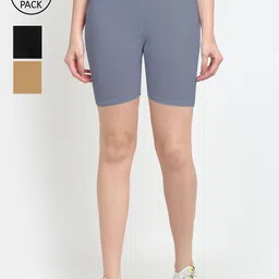 GRACIT Women Pack of 3 Cycling Sports Shorts-picture-20