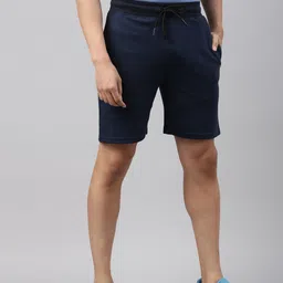 Joven Men Navy Blue Sports Shorts-image-95