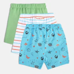 MINI KLUB Infant Boys Pack Of 3 Printed Pure Cotton Shorts-image-82
