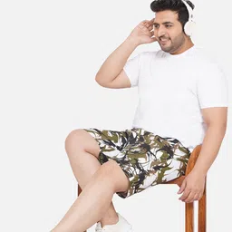 John Pride Plus Size Men Multicoloured Camouflage Printed Shorts image 5
