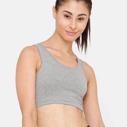 De Moza Grey Melange Workout Bra-picture-25