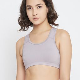 JUMP USA Women Grey Solid Non Wired Non Padded Sports Bra-image-54
