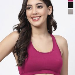 Docare Pack Of 3 Full Coverage Super Support Medium Support All Day Comfort Workout Bras image 1