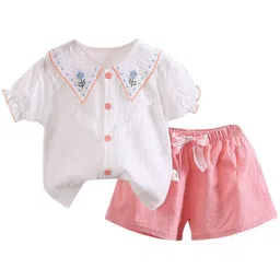 StyleCast Girls Pink Embroidered Top with Shorts-41