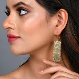 Silvermerc Designs Gold Plated Contemporary Drop Earrings-image-28