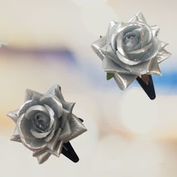 LYF5STAR Women Silver-Toned & Black Set of 2 Tic Tac Hair Clip-49