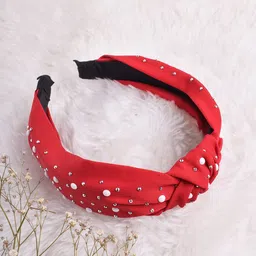 JOKER & WITCH Women Red Embellished Hair Band-52
