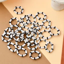 Silvermerc Designs Women White & Black Ponytail Holders Set of 30-22