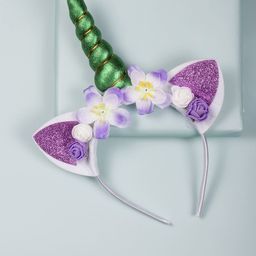 Arendelle Green Unicorn Horn Hairband with Ears-image-0