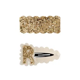 Aye Candy Girls White & Gold-Toned Set of 2 Embellished Tic Tac Hair Clip-picture-14