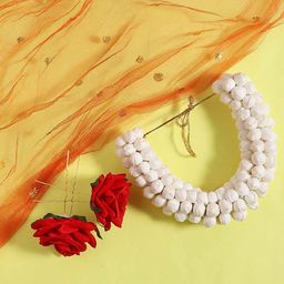 CHANDERKASH Women Set of 3 Artificial Flower U Pins & Mogra Juda-16